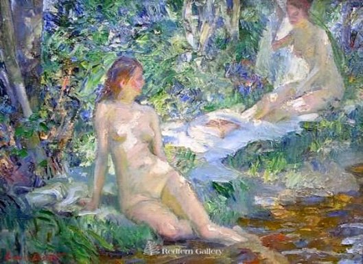 Bathing By The Stream