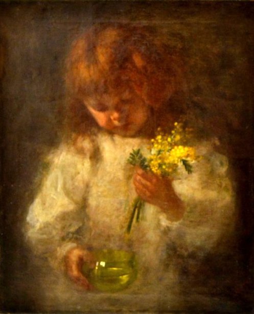 Girl With Bouquet Of Flowers