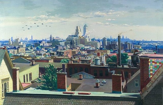 View Across The Newark Rooftops To New York