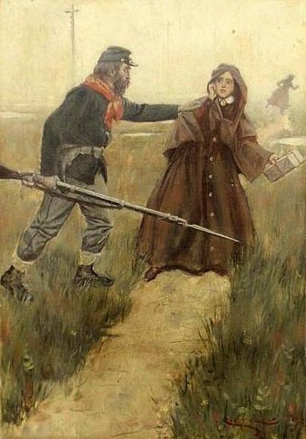 Union Soldier Stopping A Spy