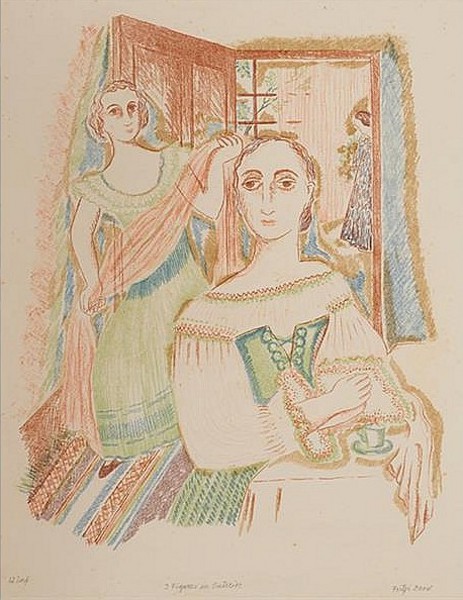 Three Figures In An Interior