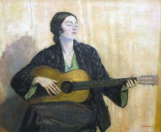 Lady Playing A Guitar